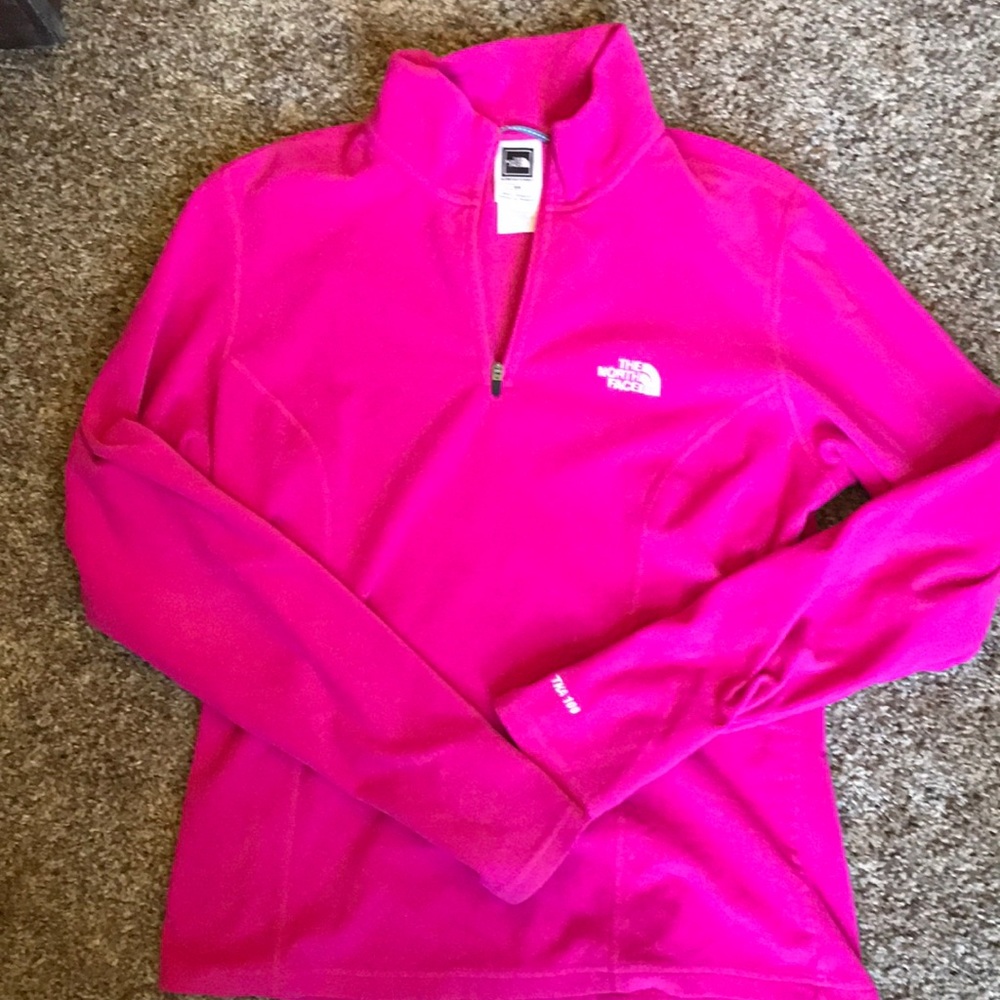 Pink sweatshirt with 1/4 zip